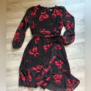 Tommy Hilfiger Black and Red Floral Dress